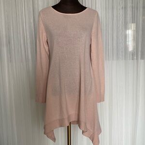 Charter Club Luxury Cashmere asymmetrical light pink tunic/dress! Size M